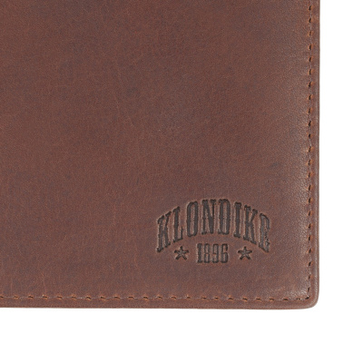 Бумажник KLONDIKE 1896 коллекция «ДОУСОН | DAWSON», натуральная кожа в коричневом цвете, 12 х 2 х 9,5 см