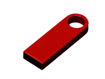 USB 2.0-флешка на 32 Гб с мини чипом и круглым отверстием, красный , размер 32ГБ