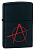 Зажигалка ZIPPO Символ анархии с черным матовым покрытием | Anarchy Symbol Black Matte, латунь/сталь, чёрная, матовая, 38x13x57 мм