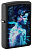 Зажигалка ZIPPO Женщина-киборг с покрытием черный свет | Cyborg Woman Black Light, латунь/сталь, черная, матовая 38x13x57 мм