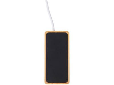 USB хаб с подсветкой лого Reedia S5, 3*USB, 1*Type C, бамбук, черный