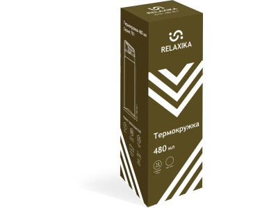 Термокружка Relaxika 701 (0,48 литра), хаки (без лого) , размер 480