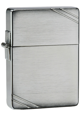 Зажигалка ZIPPO Реплика 1935 года с покрытием матовый хром | 1935 Replica™ Brushed Chrome, латунь/сталь, серебристая, 37x13x52 мм