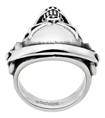 Кольцо ZIPPO, серебристое, в форме черепа, нержавеющая сталь, диаметр 22,3мм