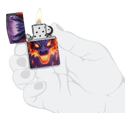 Зажигалка ZIPPO Glowing Dragon с покрытием Glow In The Dark Green, латунь/сталь, разноцветная, 38x13x57 мм