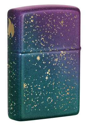 Зажигалка ZIPPO Звездное небо с зелено-фиолетовым покрытием | Starry Sky Iridescent, латунь/сталь, фиолетовая, матовая, 38x13x57 мм