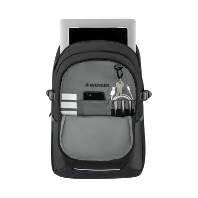 Рюкзак WENGER Ryde 16", черный, полиэстер, 32 x 21 x 47 см, 26 л