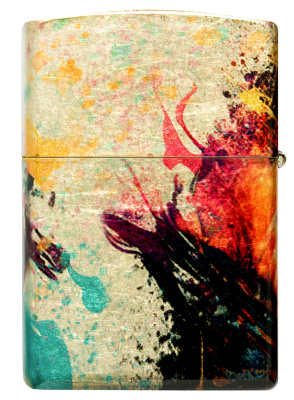 Зажигалка ZIPPO Painted Tiger Design с покрытием 540 Tumbled Brass, латунь/сталь, разноцветная, 38x13x57 мм
