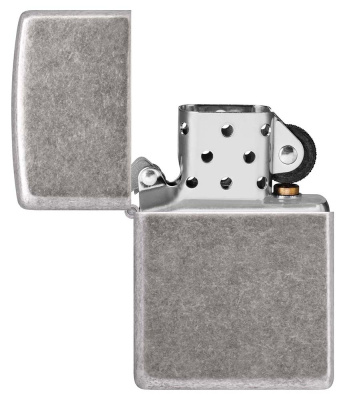 Зажигалка ZIPPO Armor® c античным серебристым покрытием | Antique Silver, латунь/сталь, серебристая, 38x13x57 мм