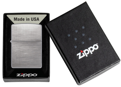 Зажигалка ZIPPO классическая с покрытием матовый хром | Classic Brushed Chrome, латунь/сталь, серебристая, матовая, 38x13x57 мм