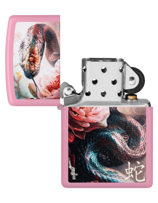Зажигалка ZIPPO Mazzi® Anaconda с покрытием Pink Matte, латунь/сталь, розовая, матовая, 38x13x57 м