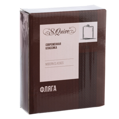 Фляга S.Quire 0,18 л, Black Ice, сталь, черная