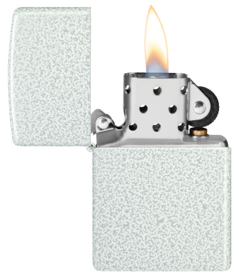 Зажигалка ZIPPO классическая с ледяным покрытием | Classic Glacier, латунь/сталь, белая, матовая, 38x13x57 мм