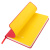 Бизнес-блокнот FUNKY, 130*210 мм, красный, желтый форзац, мягкая обложка, блок-линейка