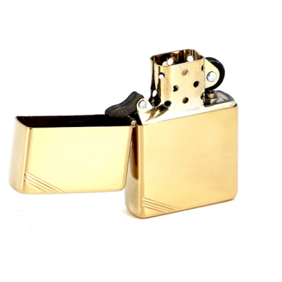 Зажигалка ZIPPO Винтажная с покрытием Глянцевая латунь | Vintage™ High Polish Brass, латунь/сталь, золотистая, 38x13x57 мм