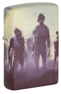 Зажигалка ZIPPO Зомби с матовым покрытием на 540 | Zombie Design 540 Matte, латунь/сталь, белая, матовая, 38x13x57 мм