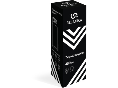 Термокружка Relaxika 701 (0,48 литра), черная (без лого) , размер 480