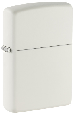 Зажигалка ZIPPO классическая с белым матовым покрытием | Classic White Matte, латунь/сталь, белая, матовая, 38x13x57 мм
