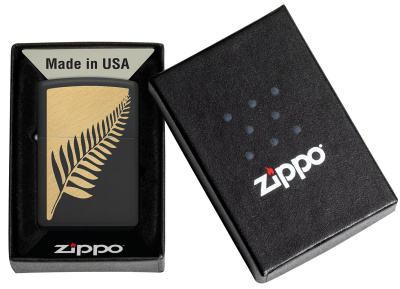 Зажигалка ZIPPO Zen Flora Design с покрытием Black Matte, латунь/сталь, черная, матовая, 38x13x57 мм