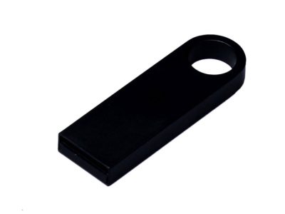 USB 2.0-флешка на 128 Гб с мини чипом и круглым отверстием, черный , размер 128ГБ