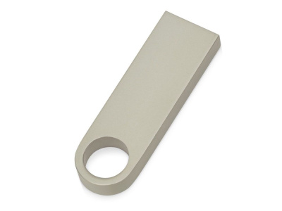 USB 2.0-флешка на 16 Гб с мини чипом и круглым отверстием, серебристый , размер 16ГБ