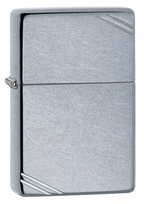 Зажигалка ZIPPO Винтажная с покрытием поцарапанный хром | Vintage Street Chrome, латунь/сталь, серебристая, матовая, 38x13x57 мм