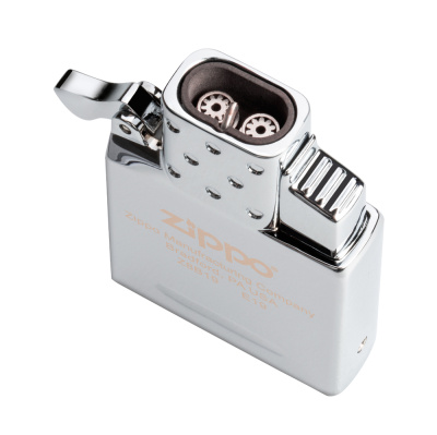 Газовый вставной блок для широкой зажигалки Zippo, двойное турбо пламя, нержавеющая сталь