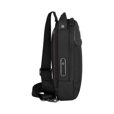 Рюкзак на одно плечо VICTORINOX Architecture Urban2 Sling Bag, черный, полиэстер/кожа, 17x8x28 см, 4 л