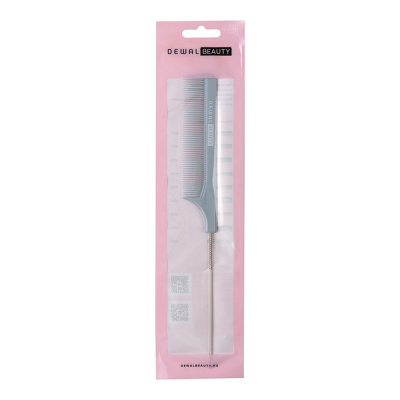 Расческа Dewal Beauty с металлическим хвостиком голубая 22,0 см