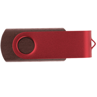 Флешка TWIST WOOD COLOR Темное дерево с красным 4014.32.03.64ГБ