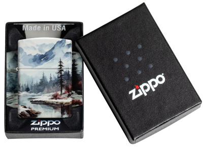 Зажигалка ZIPPO Frozen Valley с покрытием 540 Matte, латунь/сталь, разноцветная, матовая, 38x13x57 мм