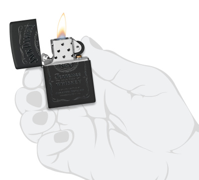Набор ZIPPO Jack Daniels®: зажигалка с покрытием Black Matte и кожаный чехол в подарочной коробке