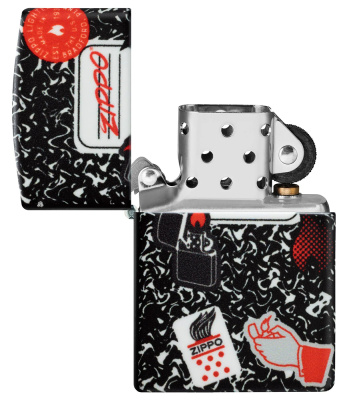 Зажигалка ZIPPO Notebook Design с покрытием 540 Matte, латунь/сталь, разноцветная, матовая, 38x13x57 мм