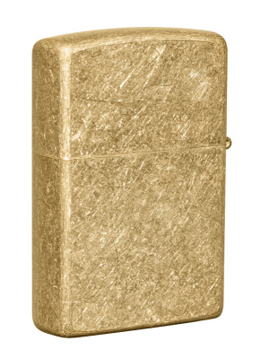 Зажигалка ZIPPO классическая с покрытием Искусственно состаренная латунь | Classic Tumbled Brass, латунь/сталь, золотистая, матовая, 38x13x57 мм