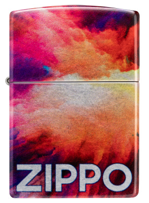 Зажигалка ZIPPO Яркие переливы с покрытием Искусственно состаренный хром на 540 | Tie Dye 540 Tumbled Chrome, латунь/сталь, разноцветная, 38x13x57 мм