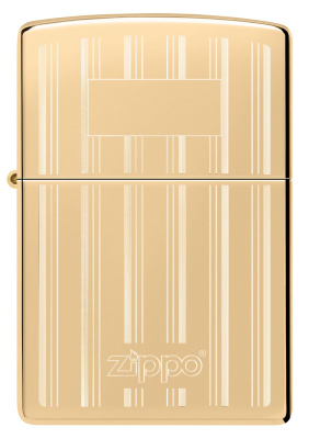 Зажигалка ZIPPO классическая с покрытием Глянцевая латунь | Classic High Polish Brass, латунь/сталь, золотистая, 38x13x57 мм