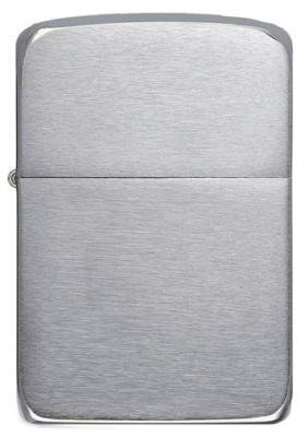 Зажигалка ZIPPO Реплика 1941 года с покрытием матовый хром | 1935 Replica™ Brushed Chrome, латунь/сталь, серебристая, 38x13x56 мм