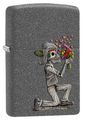 Набор ZIPPO Влюбленные зомби из двух зажигалок с каменным покрытием | Couple Iron Stone, серые, матовые