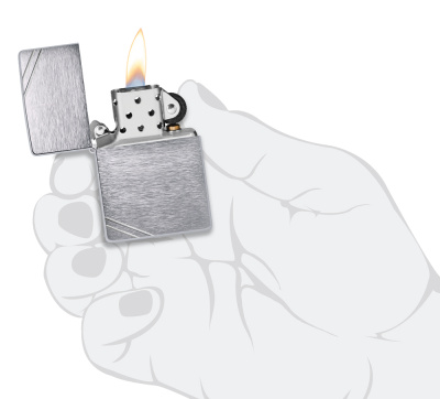 Зажигалка ZIPPO Винтаж серия 1937 года с покрытием матовый хром | Vintage™ Series 1937 Brushed Chrome, серебристая, 38x13x57 мм