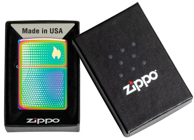 Зажигалка ZIPPO Dot Matrix с покрытием Multi Color, латунь/сталь, разноцветная, глянцевая, 38x13x57 мм
