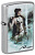 Зажигалка ZIPPO Луис Ройо с покрытием поцарапанный хром | Luis Royo Street Chrome, латунь/сталь, серебристая, 38x13x57 мм