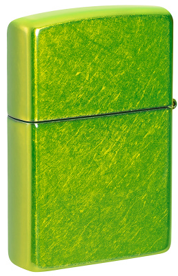 Зажигалка ZIPPO Логотип с кислотным зеленым покрытием | Logo Lurid, латунь/сталь, зеленая, глянцевая, 38x13x57 мм