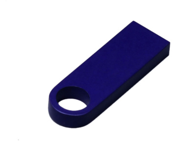 USB 2.0-флешка на 4 Гб с мини чипом и круглым отверстием, синий , размер 4ГБ