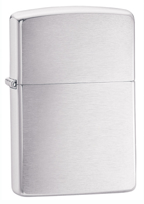 Зажигалка ZIPPO классическая с покрытием матовый хром | Classic Brushed Chrome, латунь/сталь, серебристая, матовая, 38x13x57 мм
