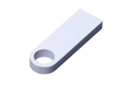 USB 2.0-флешка на 4 Гб с мини чипом и круглым отверстием, белый , размер 4ГБ