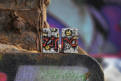 Зажигалка ZIPPO Graffiti King с покрытием 540 Matte, латунь/сталь, разноцветная, матовая, 38x13x57 мм