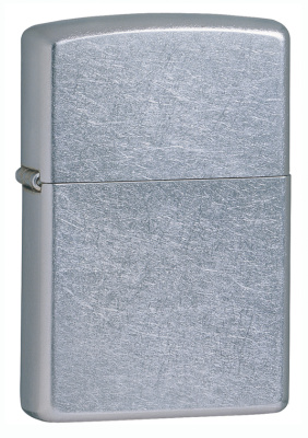 Зажигалка ZIPPO классическая с покрытием поцарапанный хром | Classic Street Chrome, латунь/сталь, серебристая, матовая, 38x13x57 мм