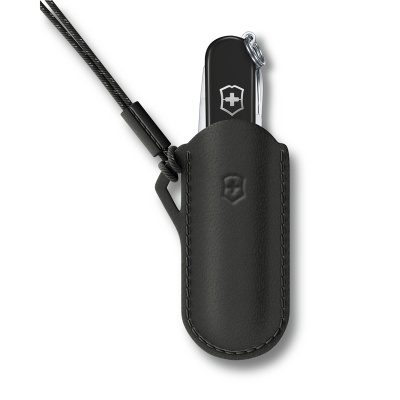 Чехол VICTORINOX "Dark Illusion" для ножей Classic Colors 58 мм, кожаный, чёрный