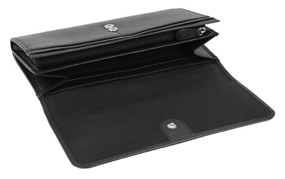 Кошелёк женский BUGATTI ЛИНДА | LINDA, чёрный, натуральная воловья кожа, 19х3х10 см