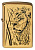 Зажигалка ZIPPO Гордый лев с покрытием матовая латунь | Proud Lion Brushed Brass, латунь/сталь, золотистая, 38x13x57 мм
